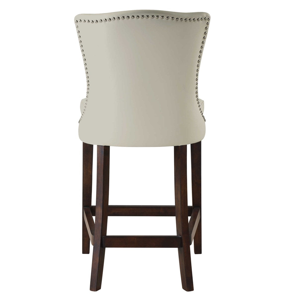 dariela counter stool cream faux leather nail head detail