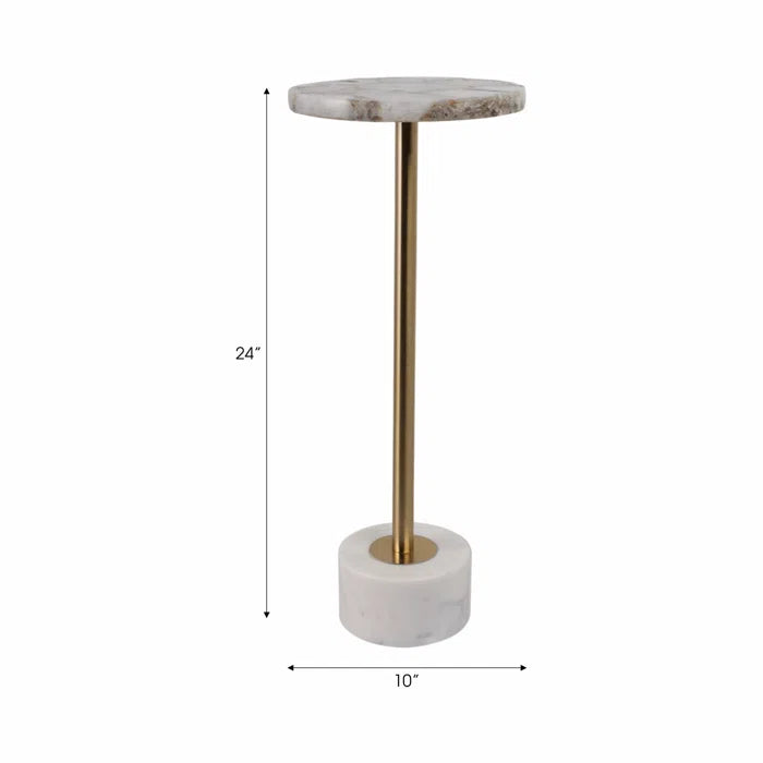 Cannes Agate + Marble Accent Table 24" H
