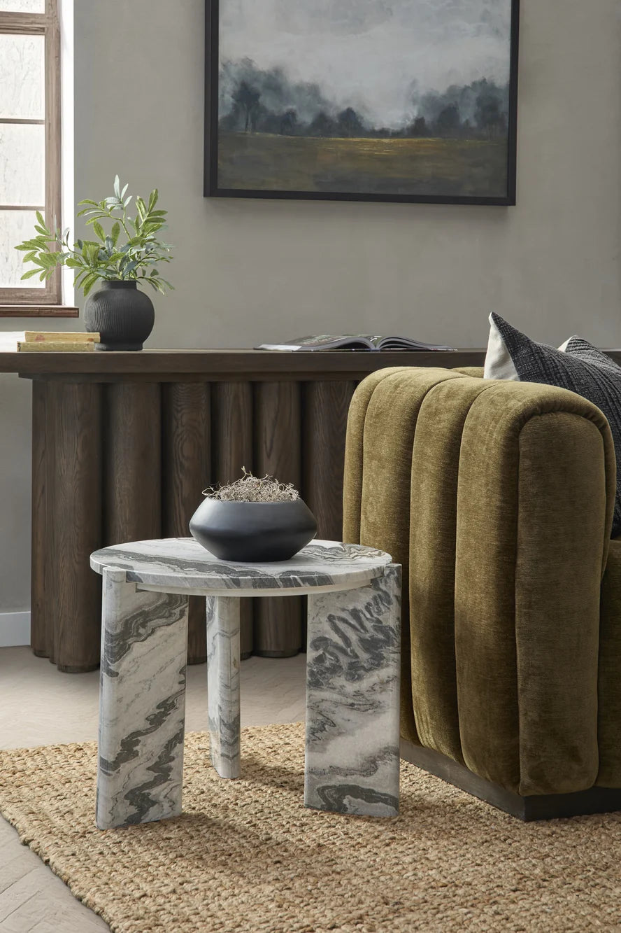 Zora Marble Round End Table