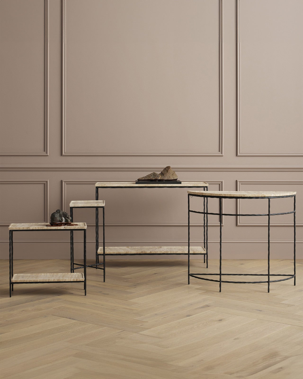 Boyles Travertine Console Table