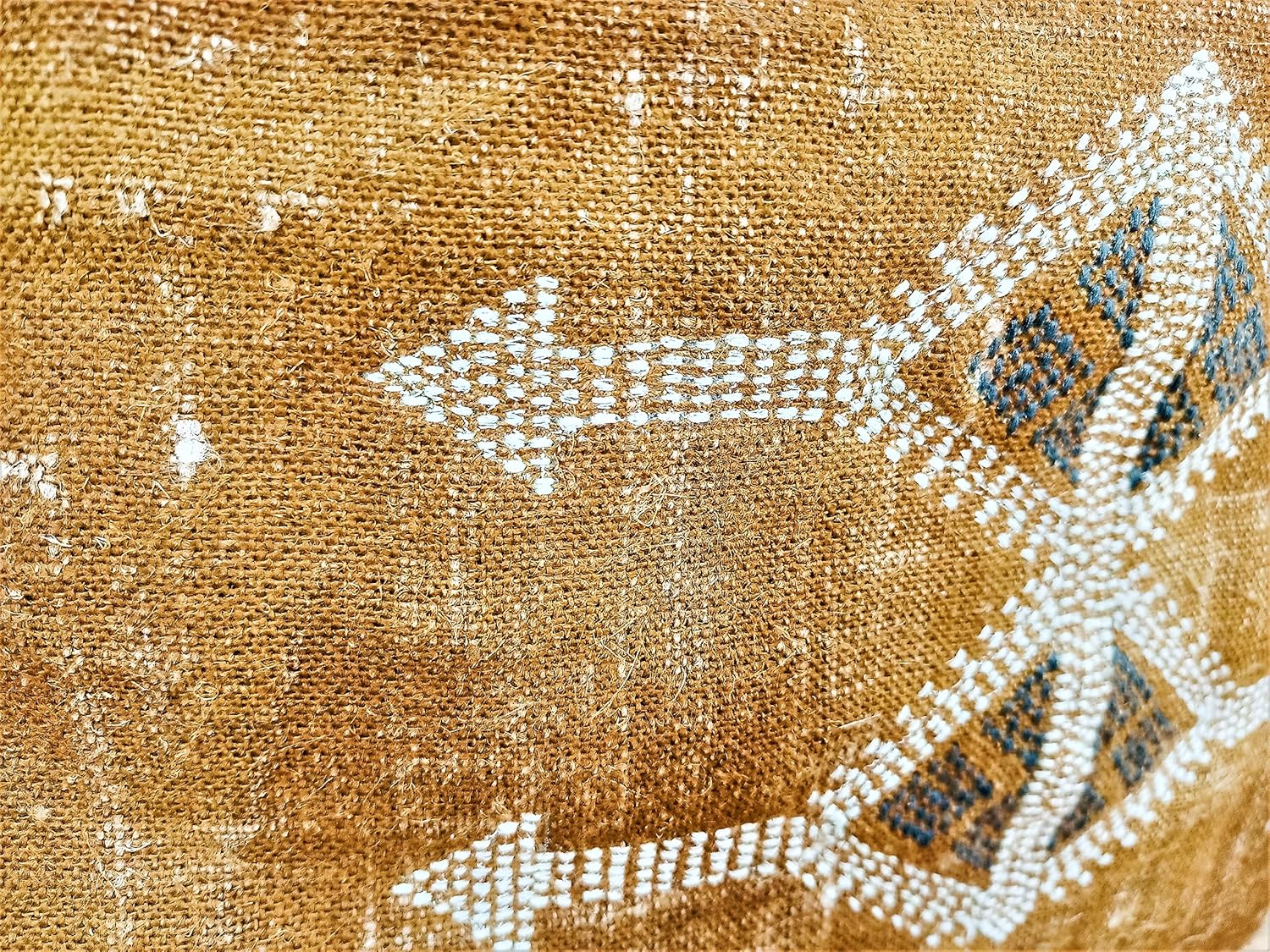 Moroccan Rug Design Embroidered Pillow