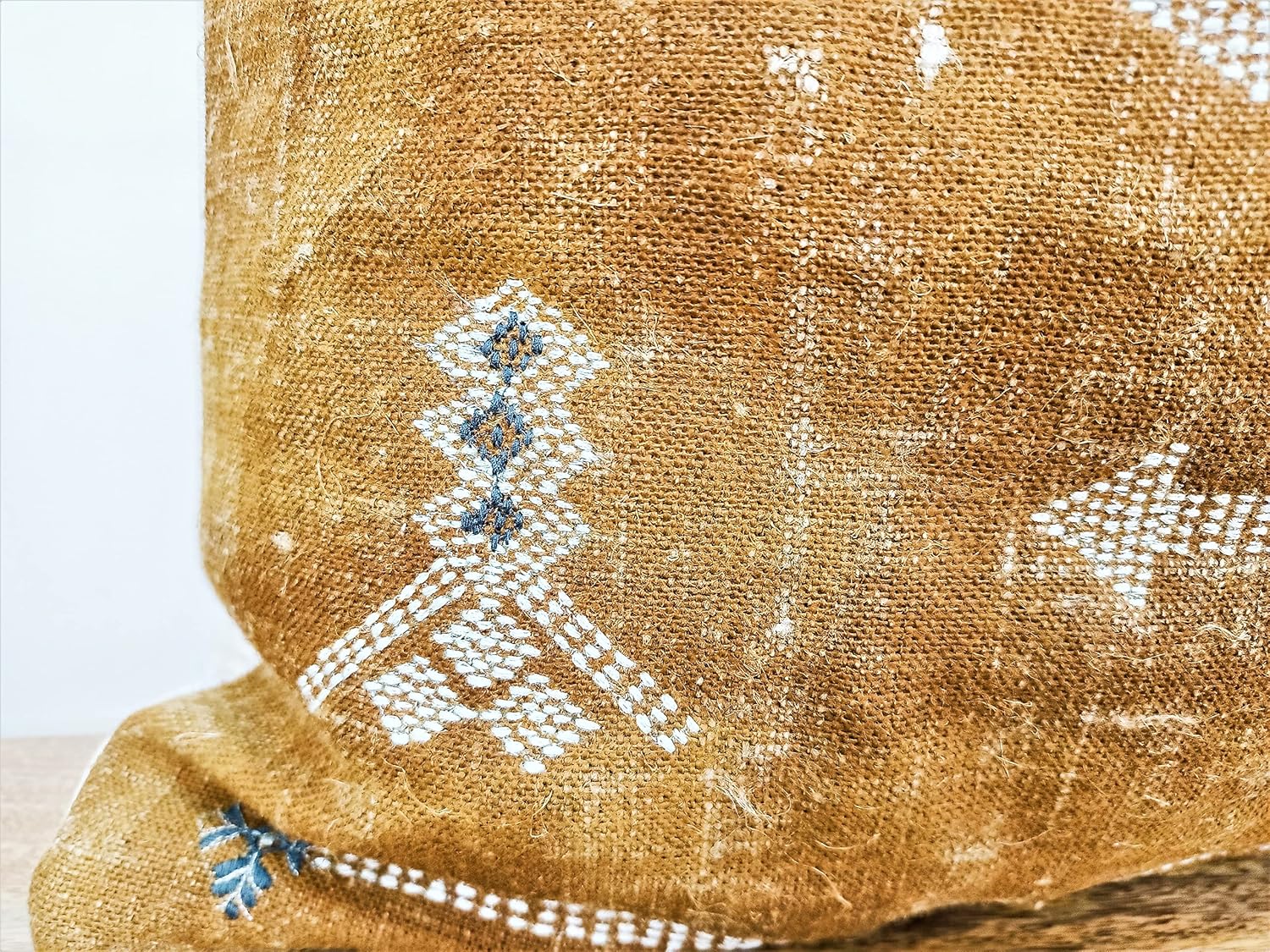 Moroccan Rug Design Embroidered Pillow