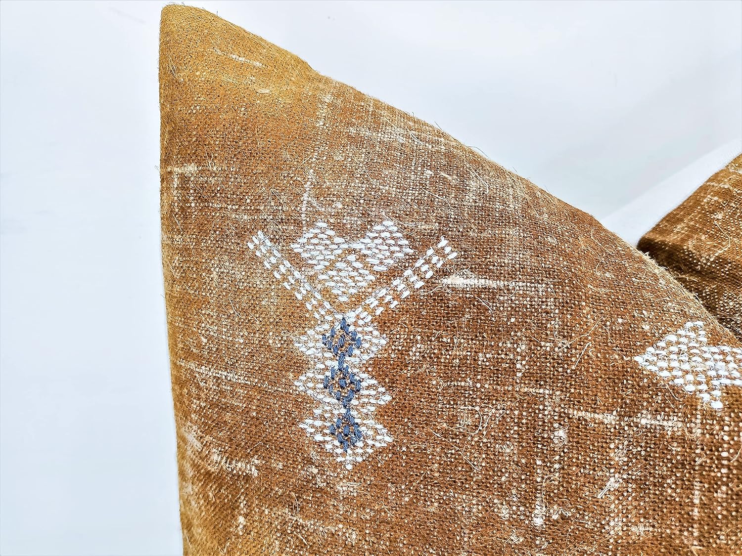 Moroccan Rug Design Embroidered Pillow