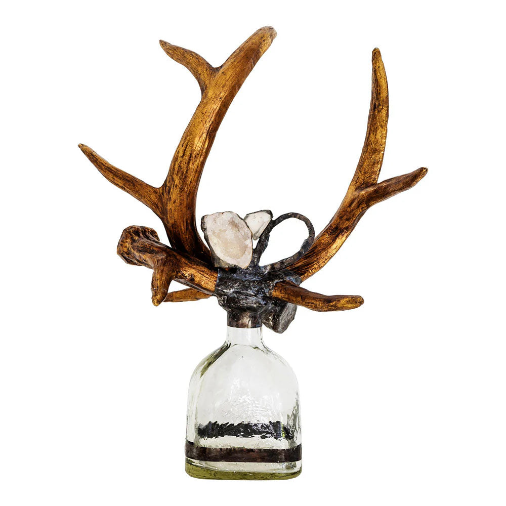 Criss Cross Antler Bottle, White