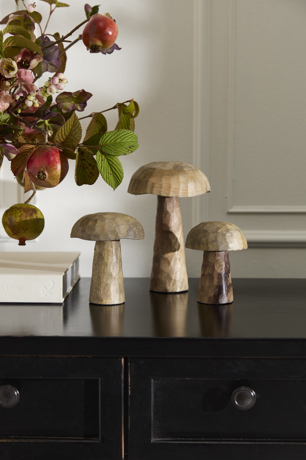 Wooden Porcini Mushroom - Set of 3