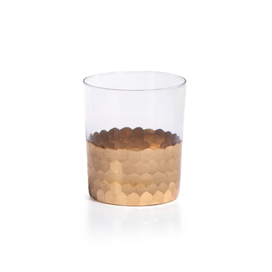 Fez Cut Glass Tumbler with Gold Leaf