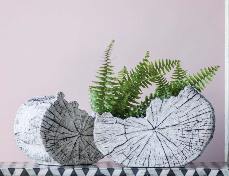 Faux Bois Slice Planter