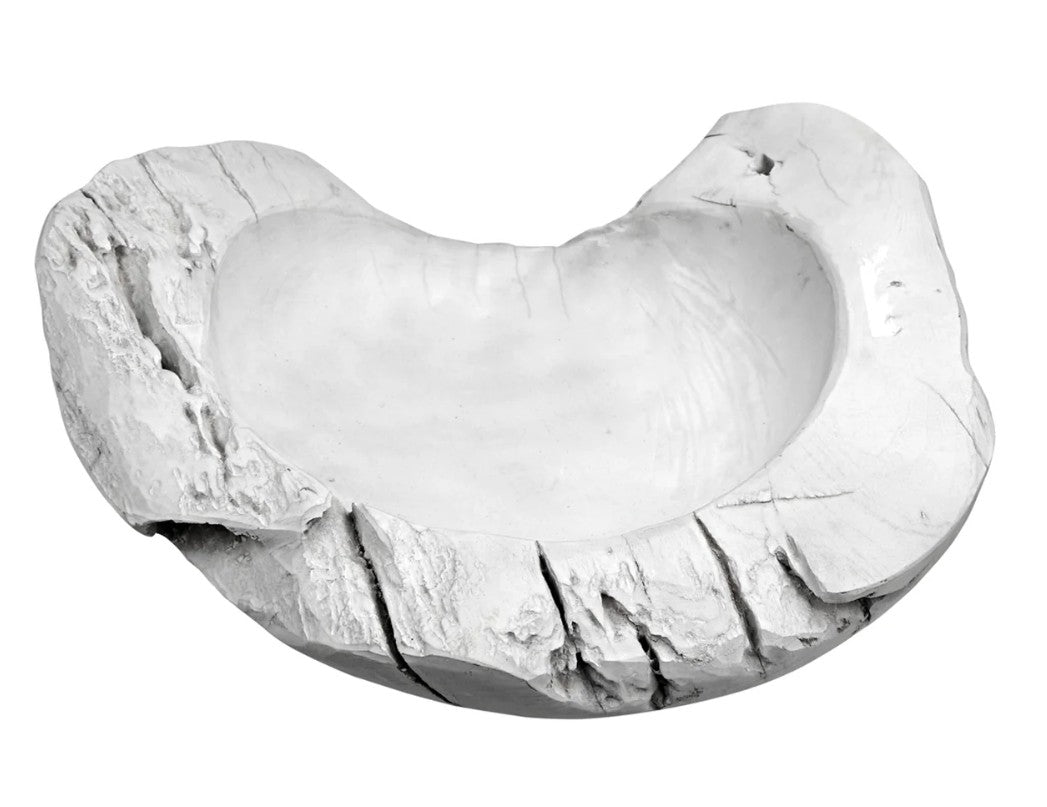 Small Whitewash Teak Root Bowl