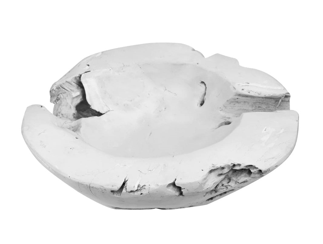 Small Whitewash Teak Root Bowl