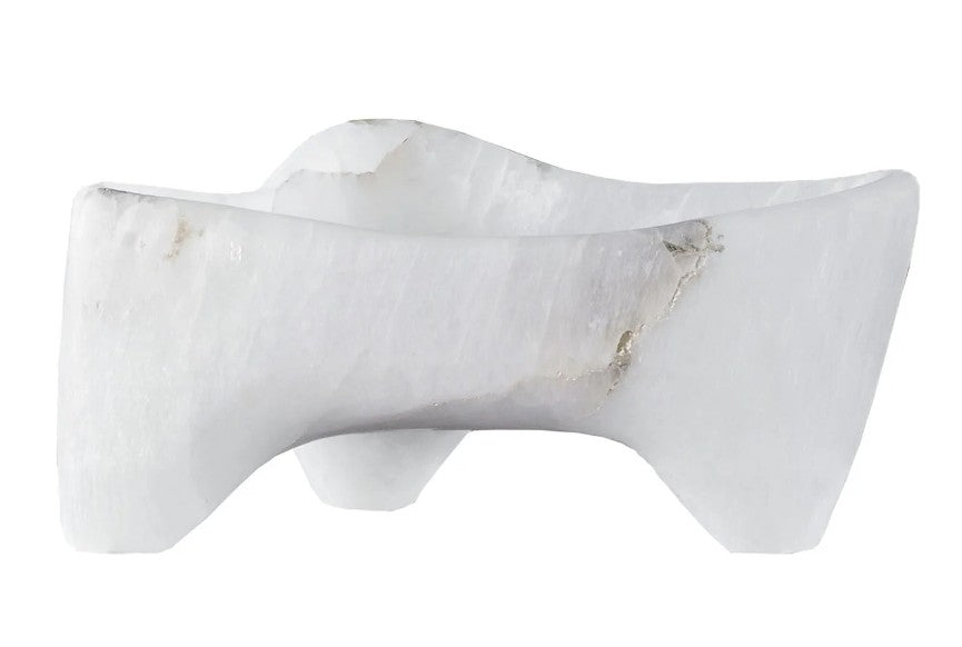 Solid Selenite Basin with Feet