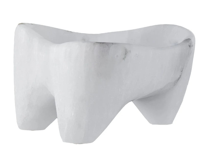 Solid Selenite Basin with Feet