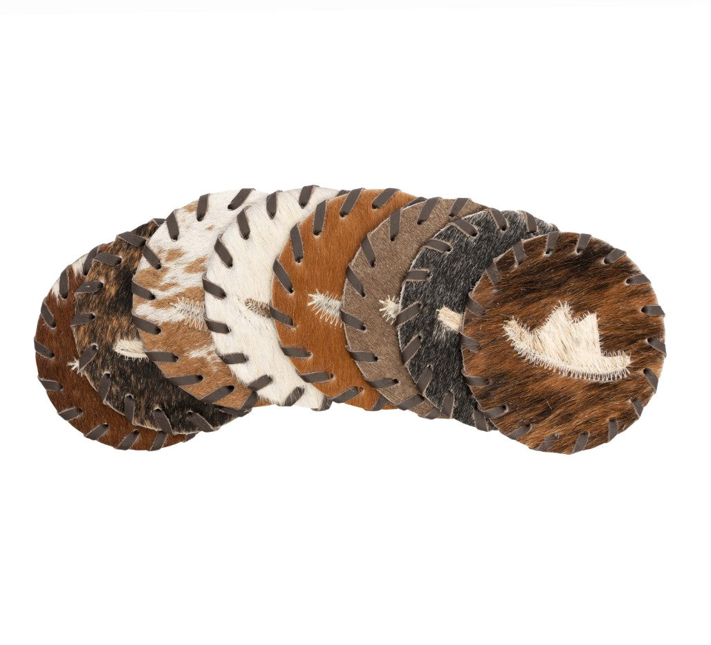 Cowboy Hat Cowhide Coaster