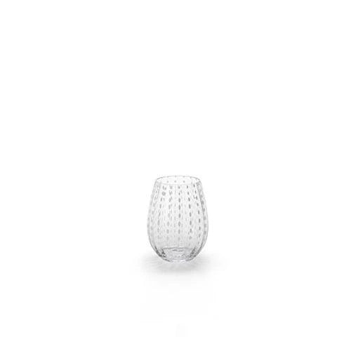 White Dots Stemless Glass