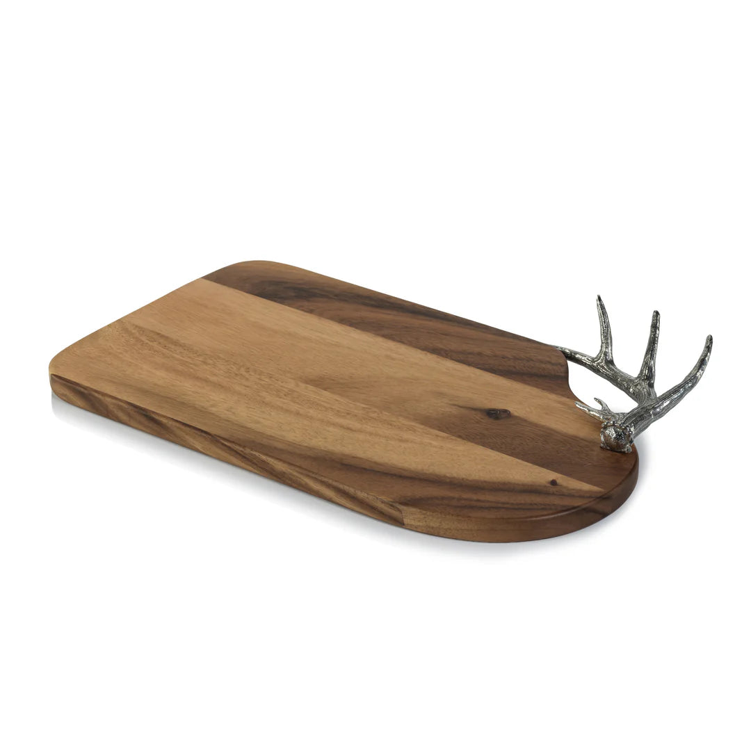 Davos Charcuterie Board with Pewter Antler Handle