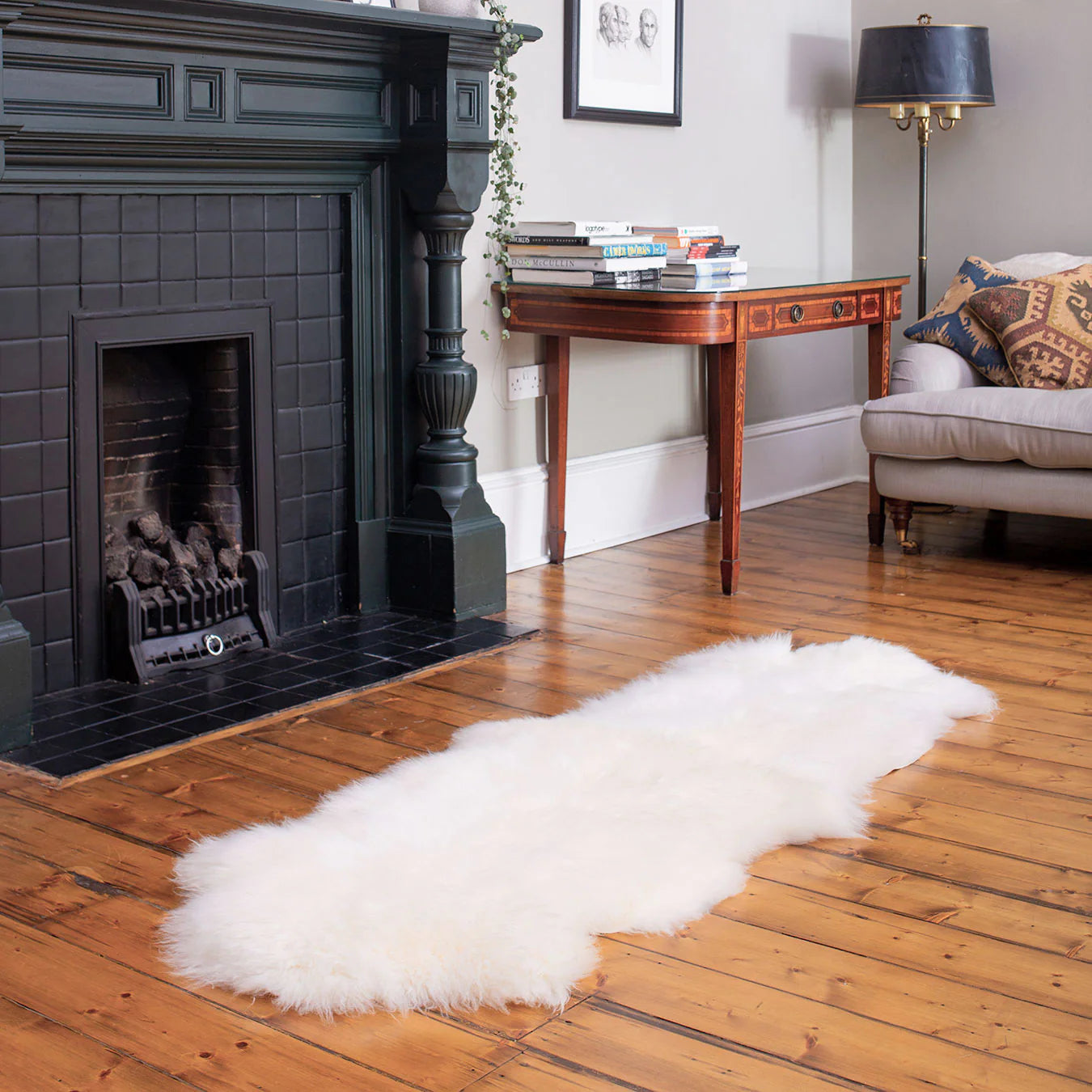 Double Lambskin Rug-White
