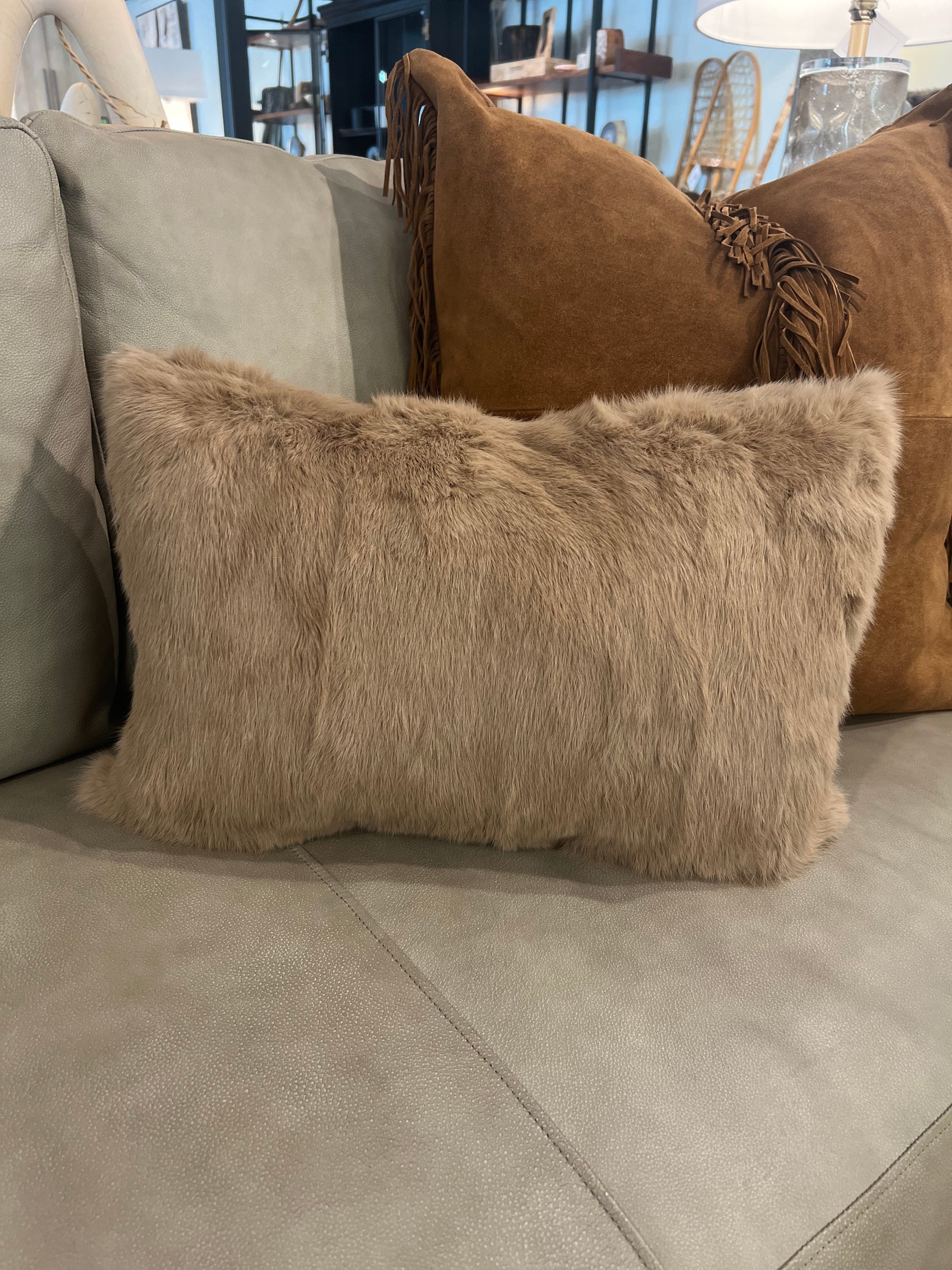 Cashmere and Rabbit Fur Pillow