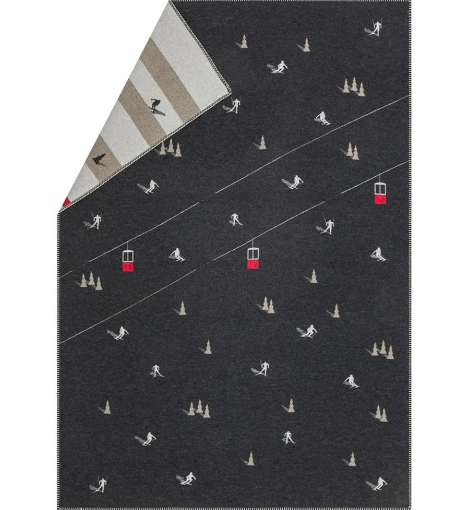 Sylt Ski Slopes and Gondolas Throw Blanket