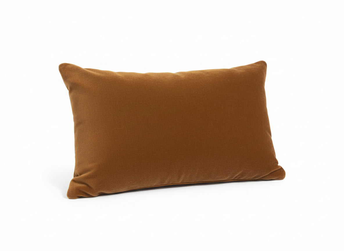 Dutch Mohair Caramel Lumbar Pillow