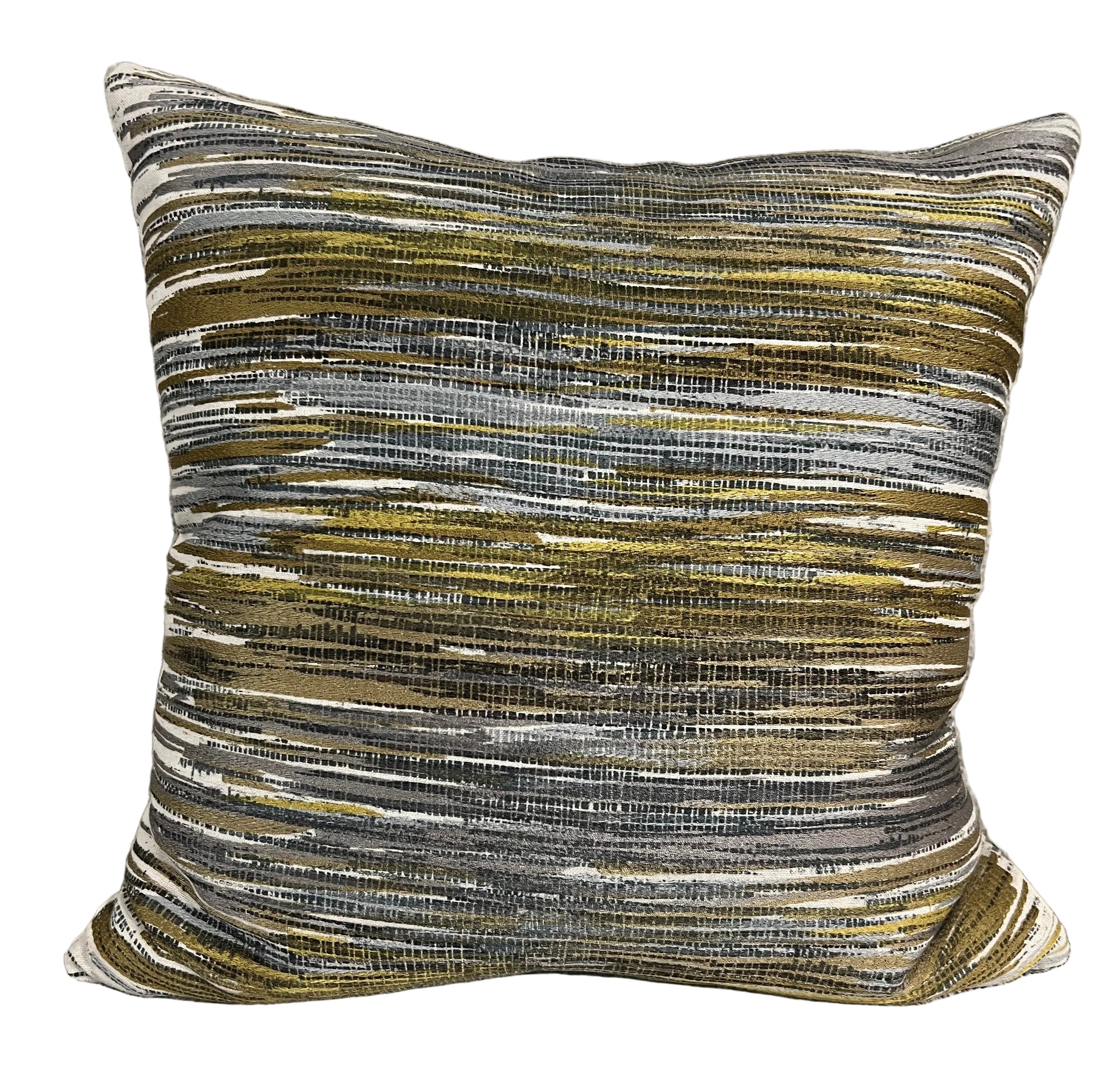 Silk Green, Blue and gold Pillow