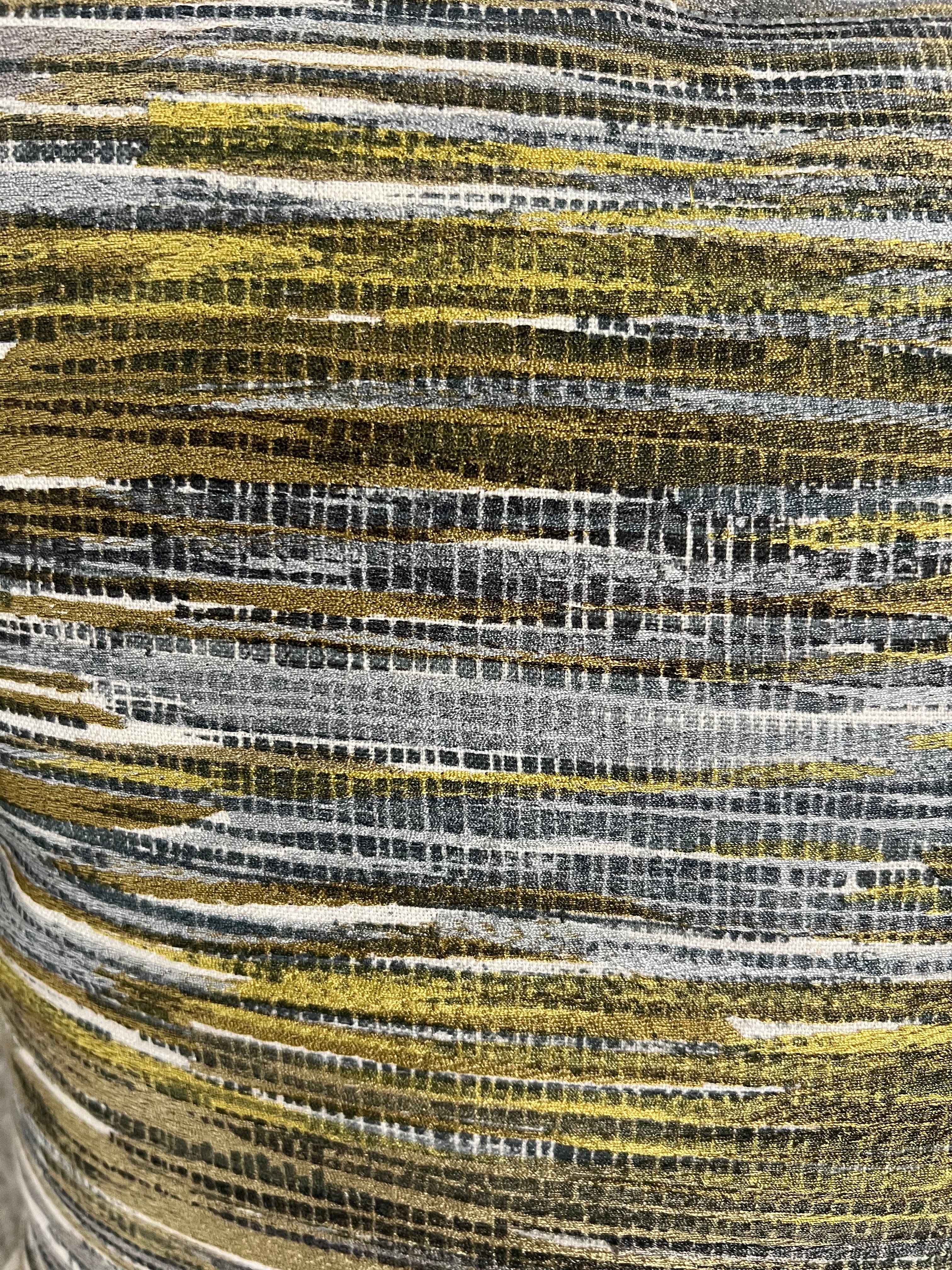 Silk Green, Blue and gold Pillow