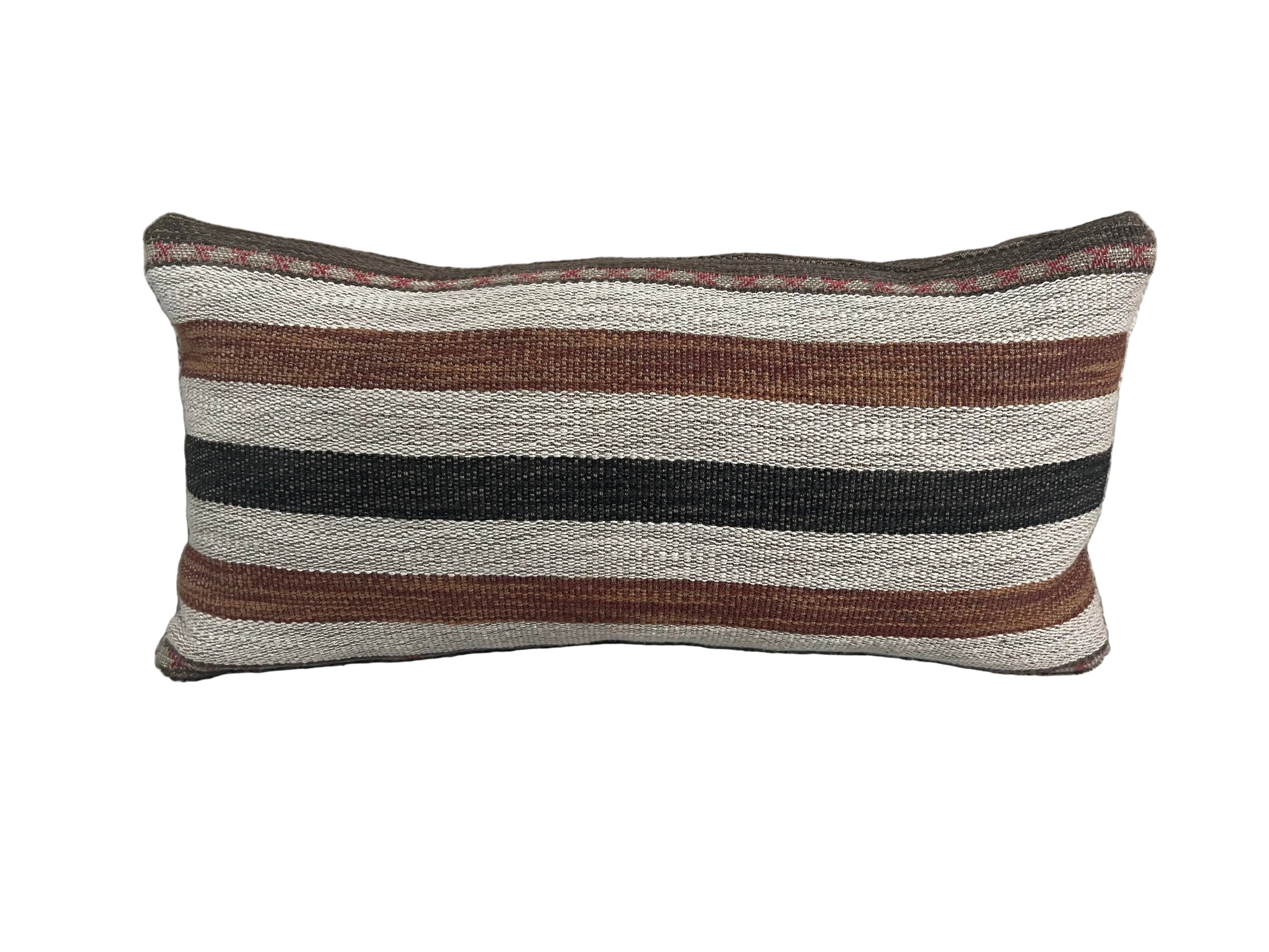 Woven Striped Kilim Lumbar Pillow