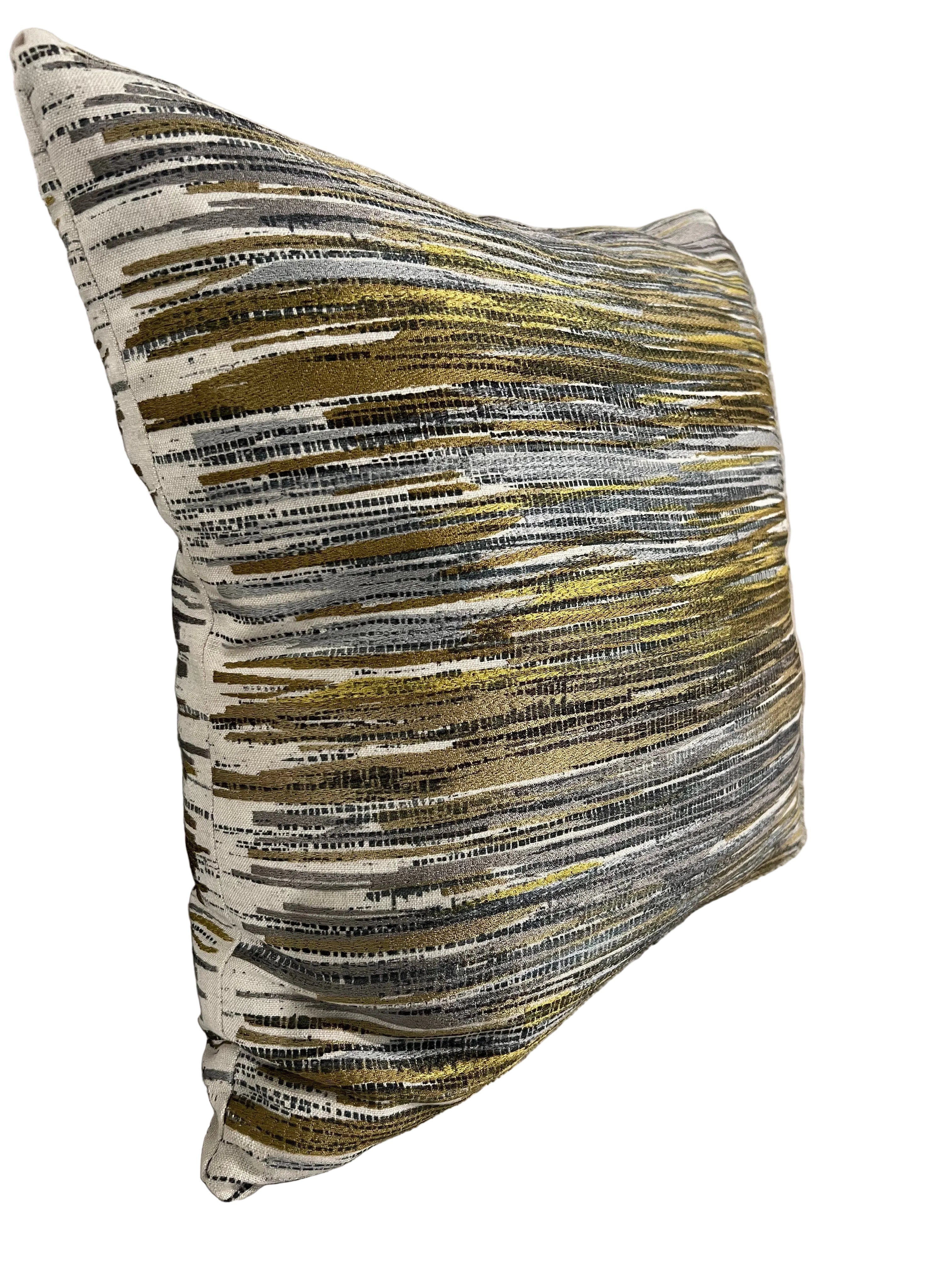 Silk Green, Blue and gold Pillow