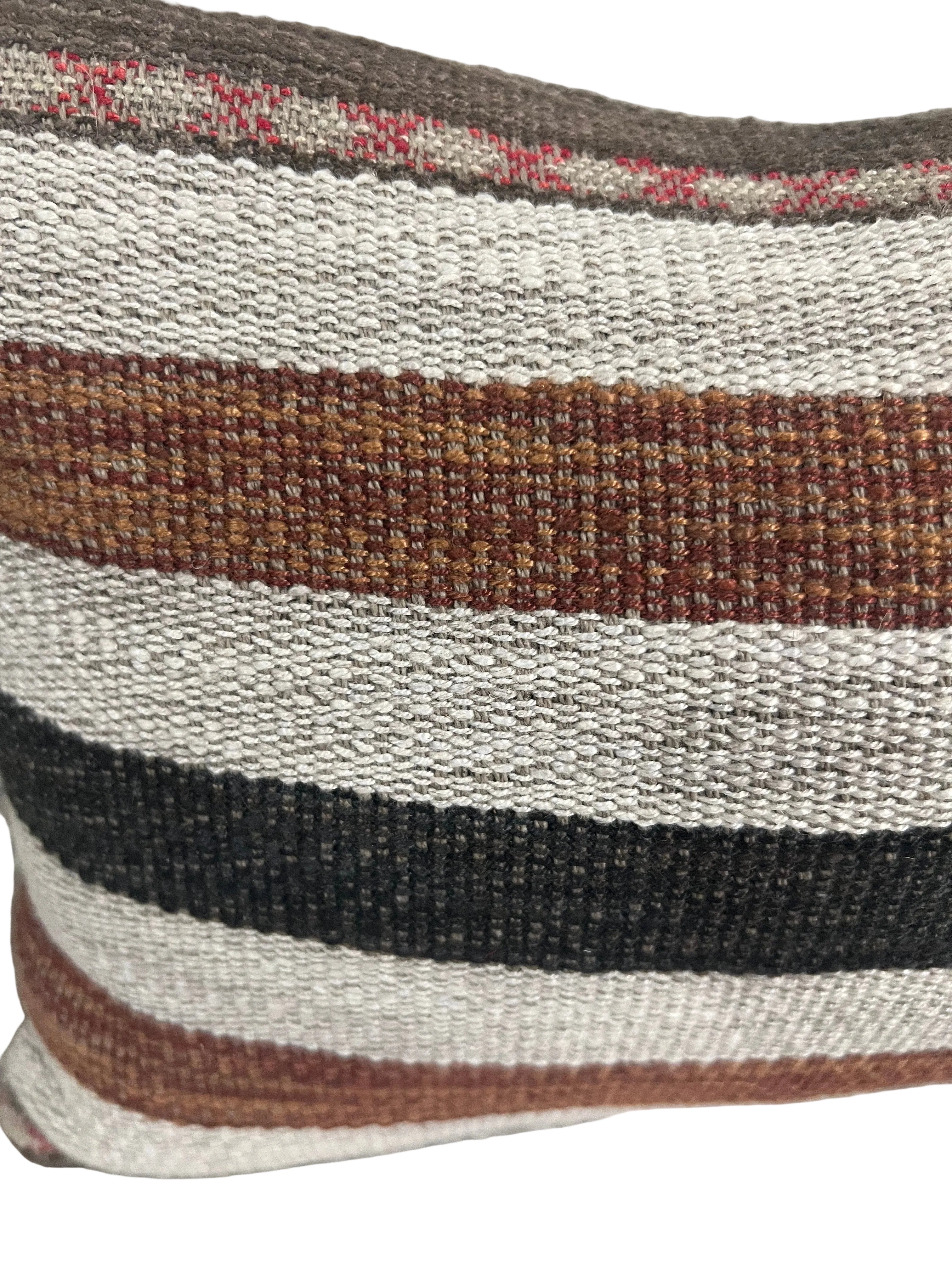 Woven Striped Kilim Lumbar Pillow