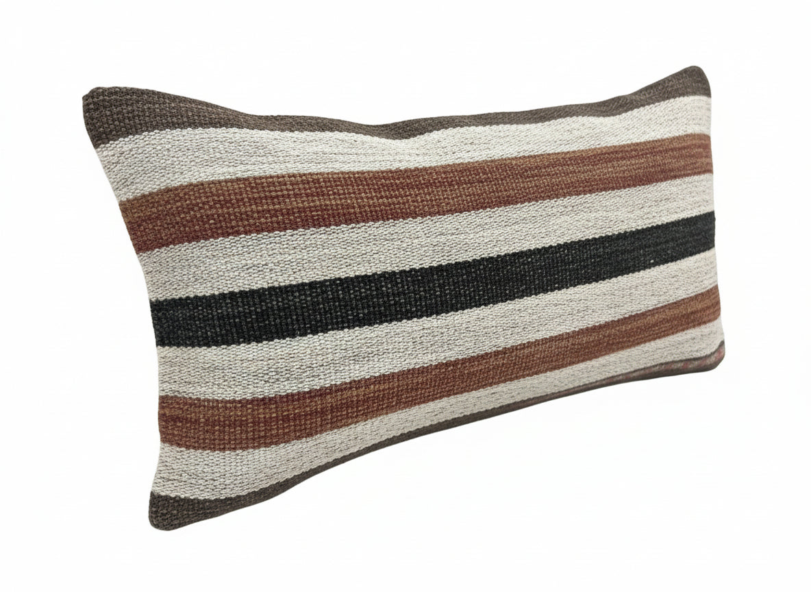 Woven Striped Kilim Lumbar Pillow