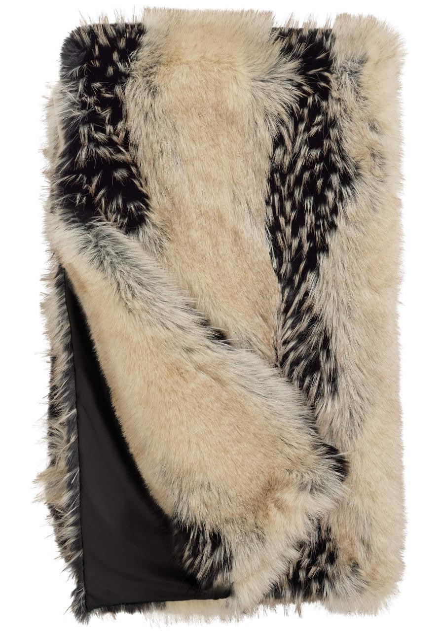 Ivory Fox Faux Fur Throw Blanket