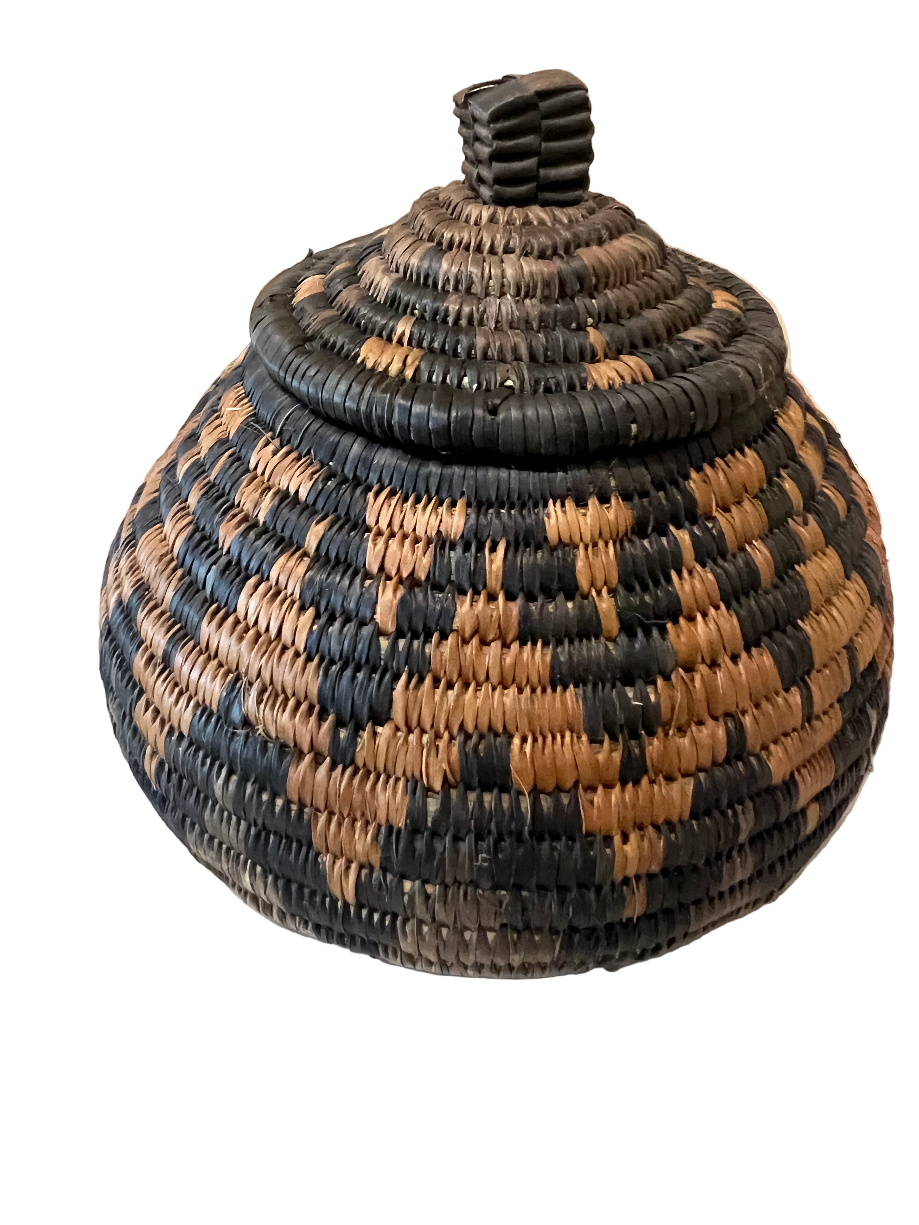 Small Hand Woven Lidded Basket