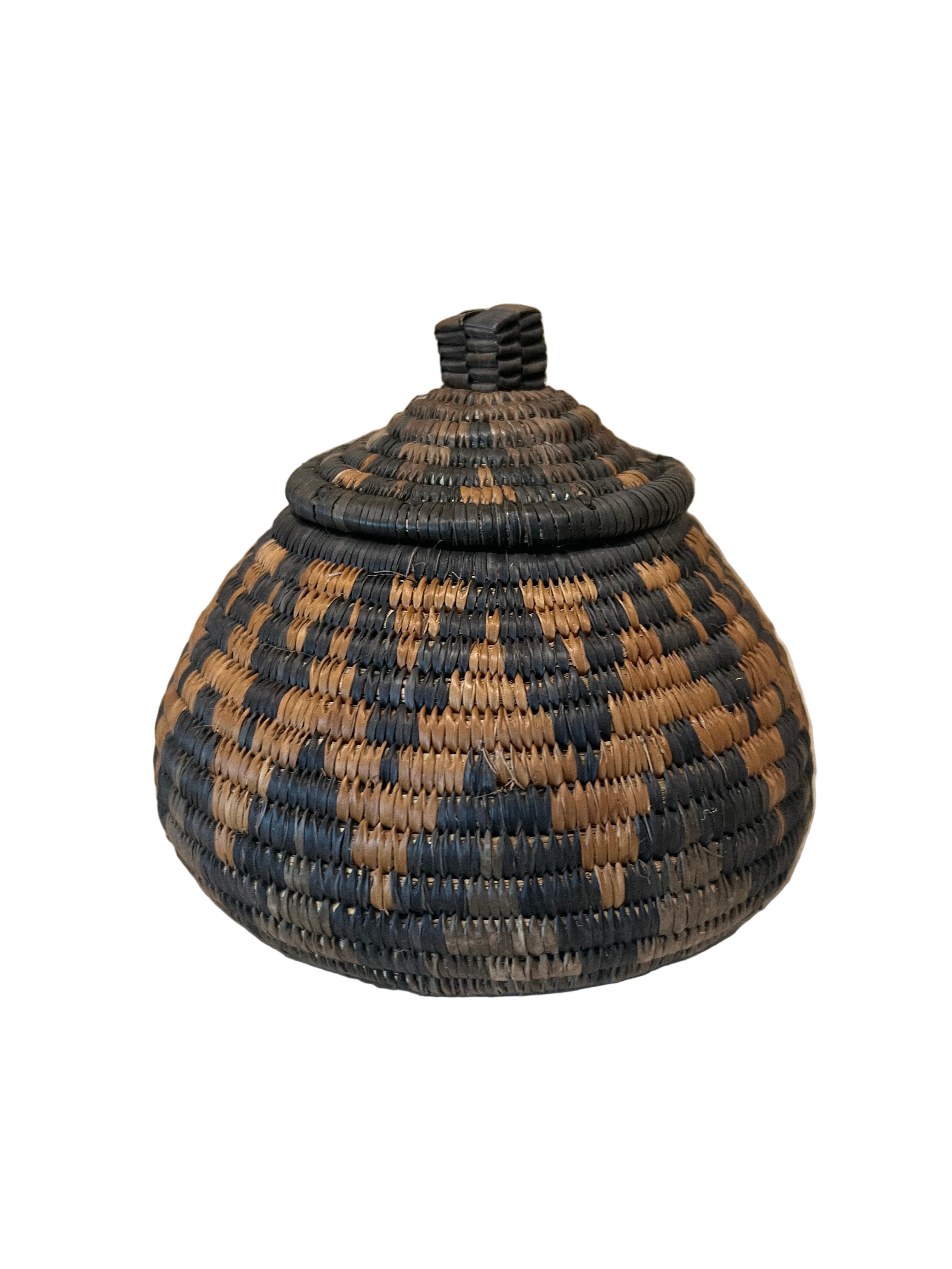 Small Hand Woven Lidded Basket