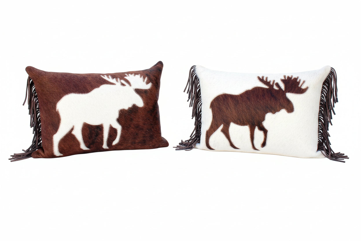 Fringe Lumbar Moose Pillow