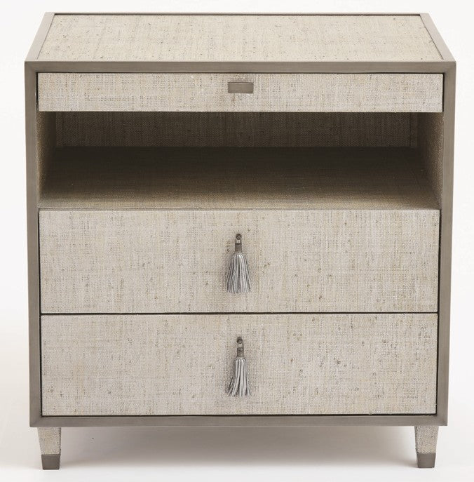 Argento Bedside Chest with Glass Top