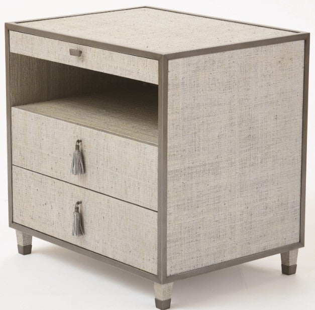 Argento Bedside Chest with Glass Top