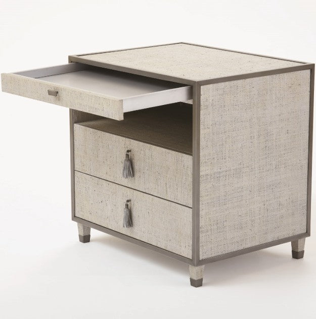 Argento Bedside Chest with Glass Top