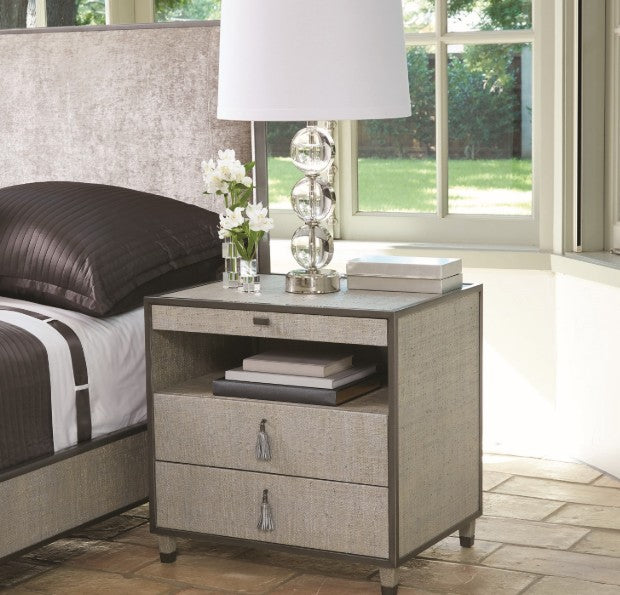 Argento Bedside Chest with Glass Top