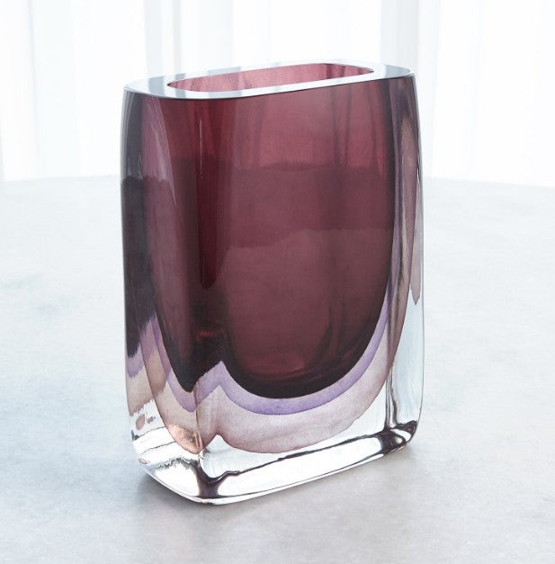 Amethyst Borealis Glass Vase
