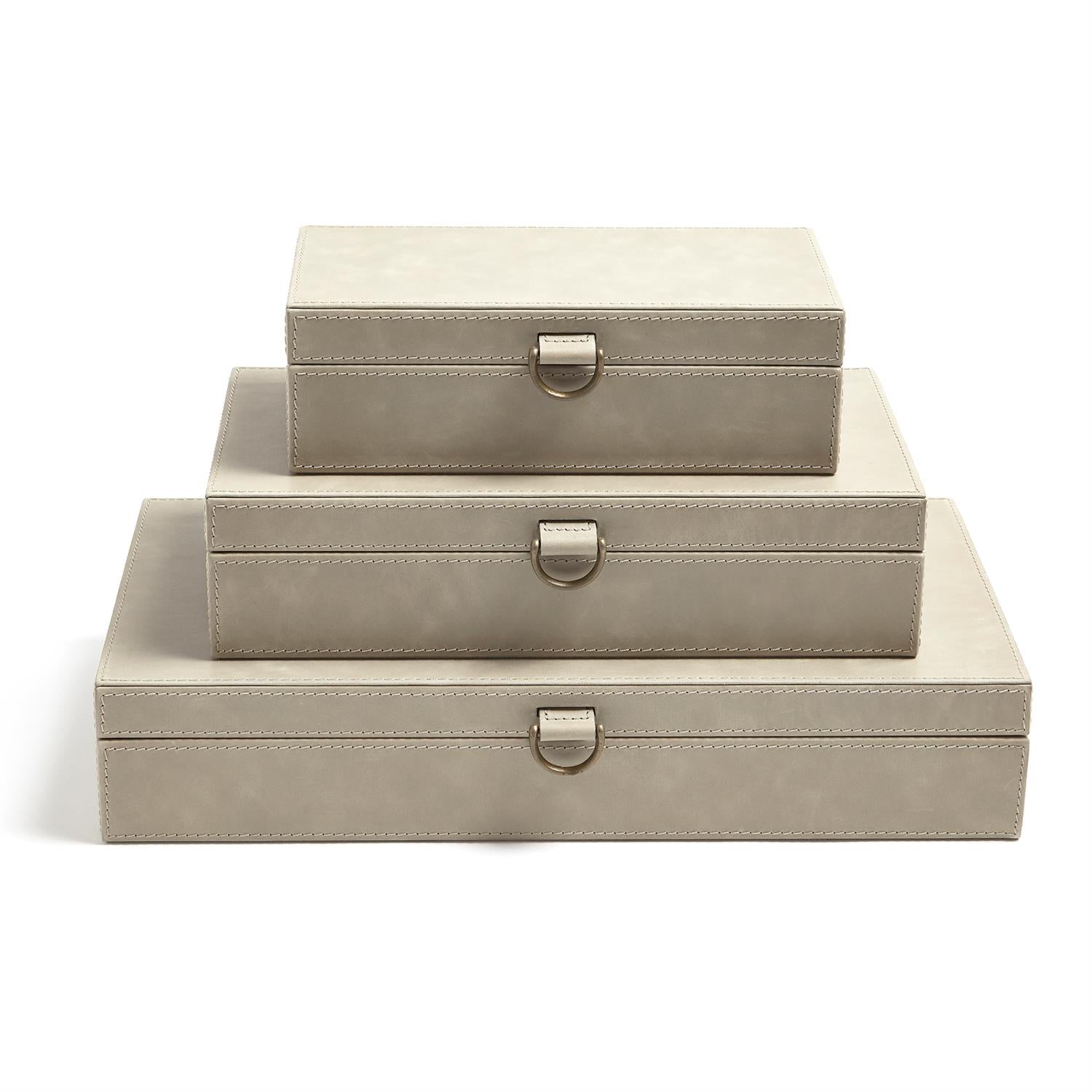 Marbled Light Grey Leather Box