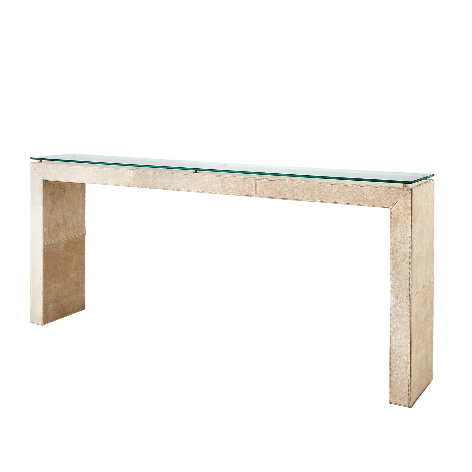 Posh Suede Console in Parchment