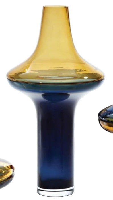 Amber / Cobalt Vase