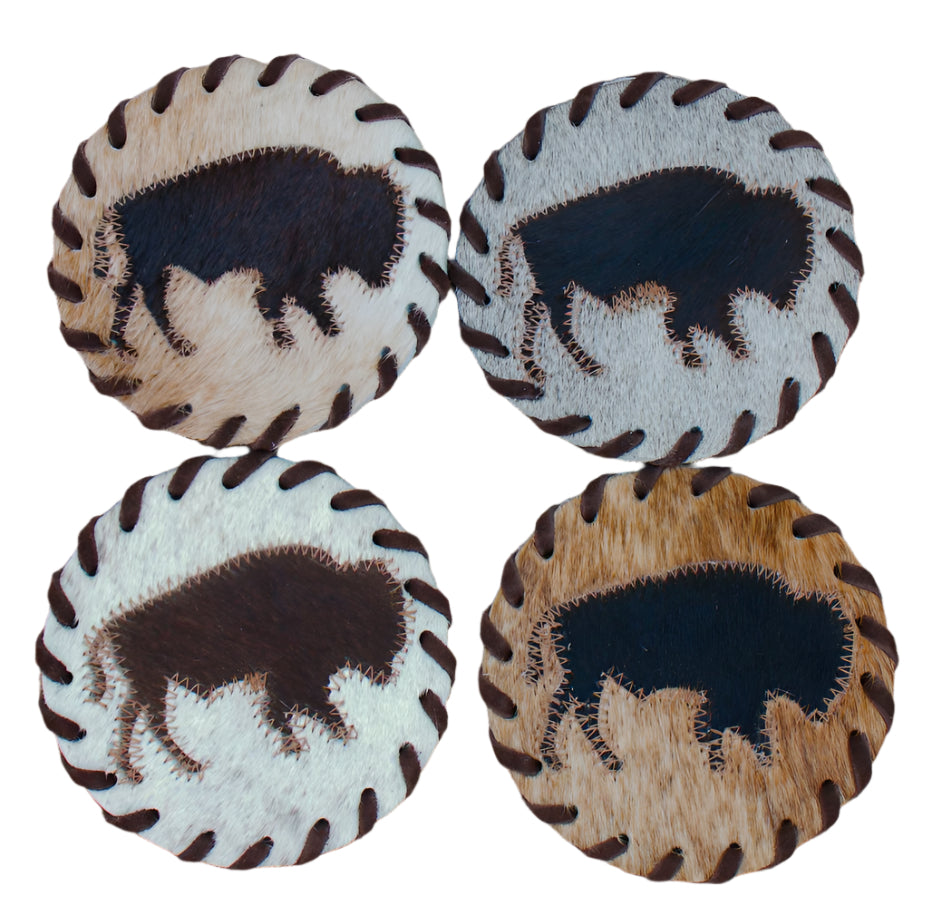 Buffalo Cowhide Coaster