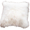 White fluffy pillow on a brown background