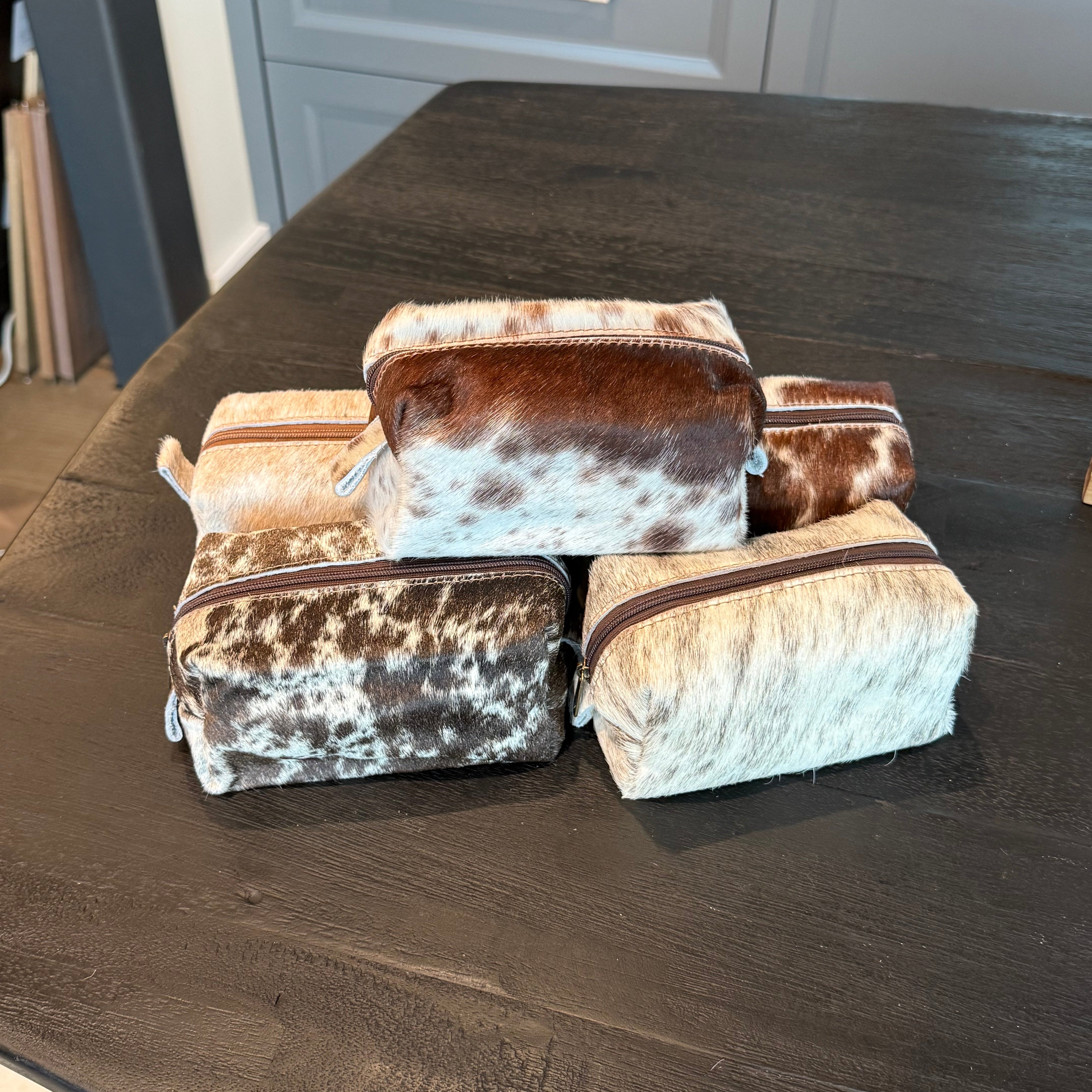 Cowhide Make Up Bag - Small