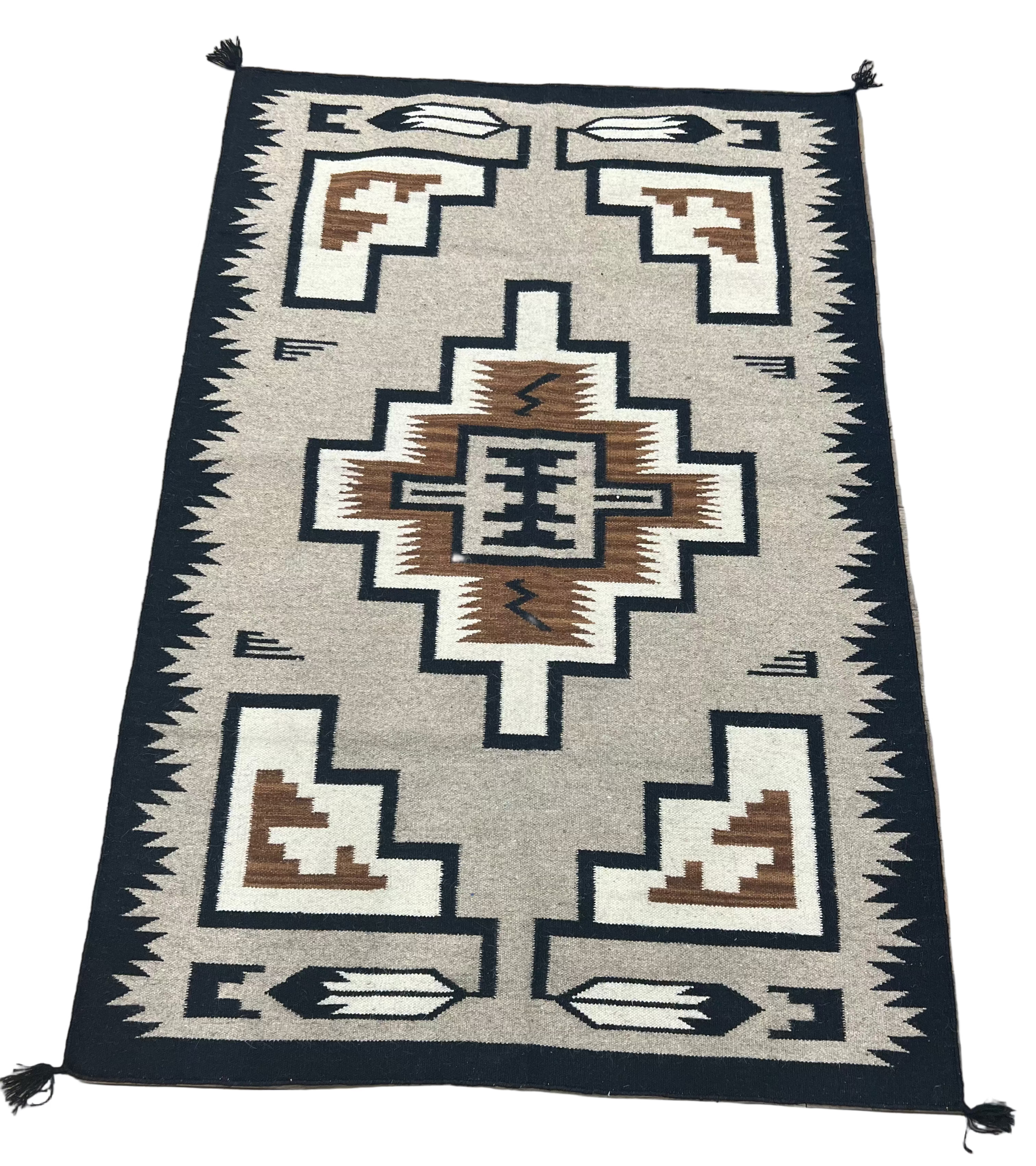 Warm Geometric Tribal Berber Wool Rug