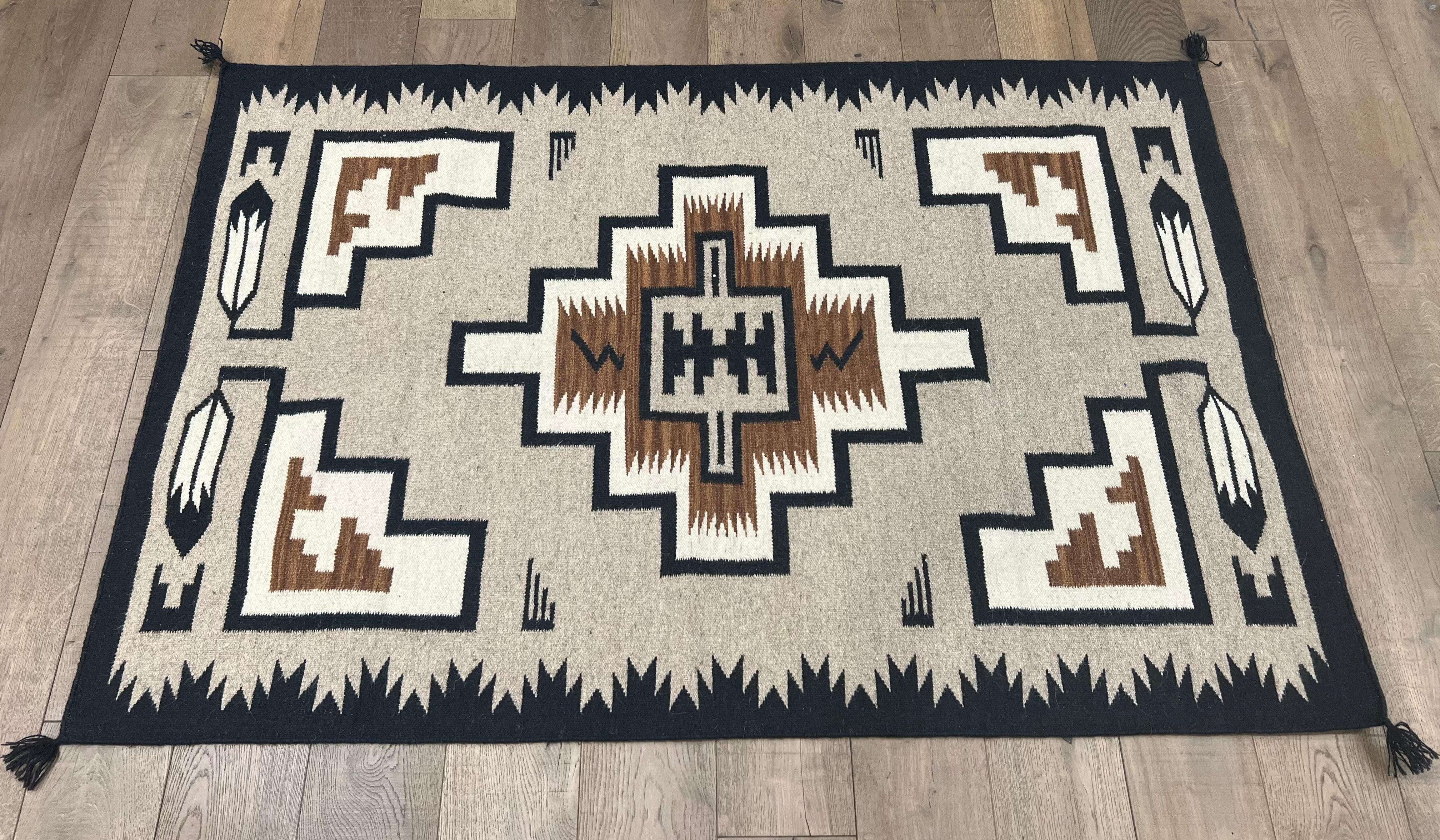 Warm Geometric Tribal Berber Wool Rug