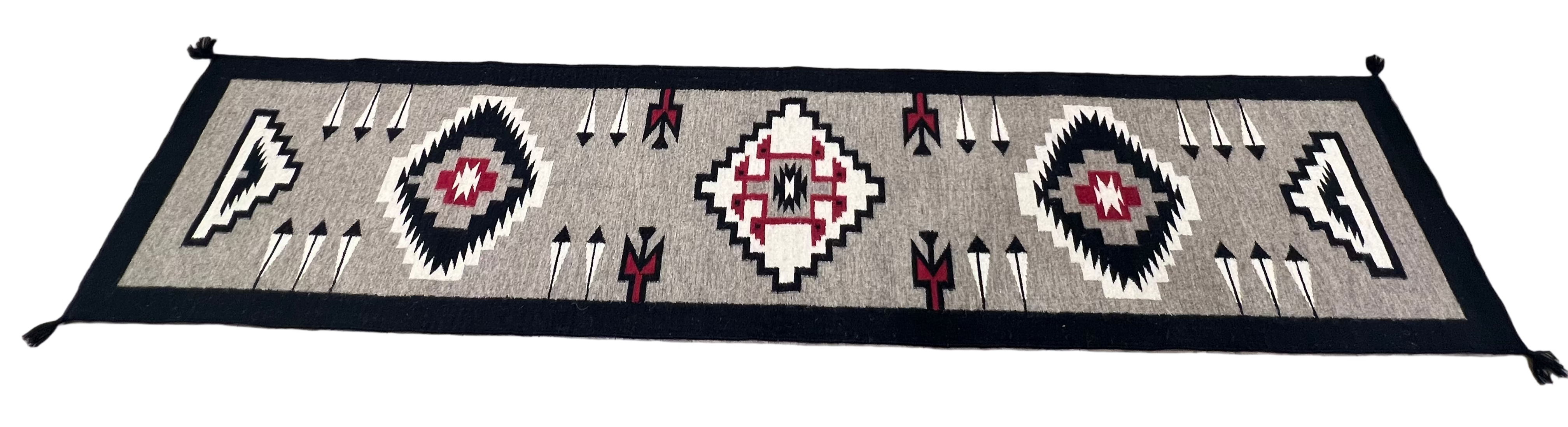 Red Geometric Tribal Berber Wool Runner
