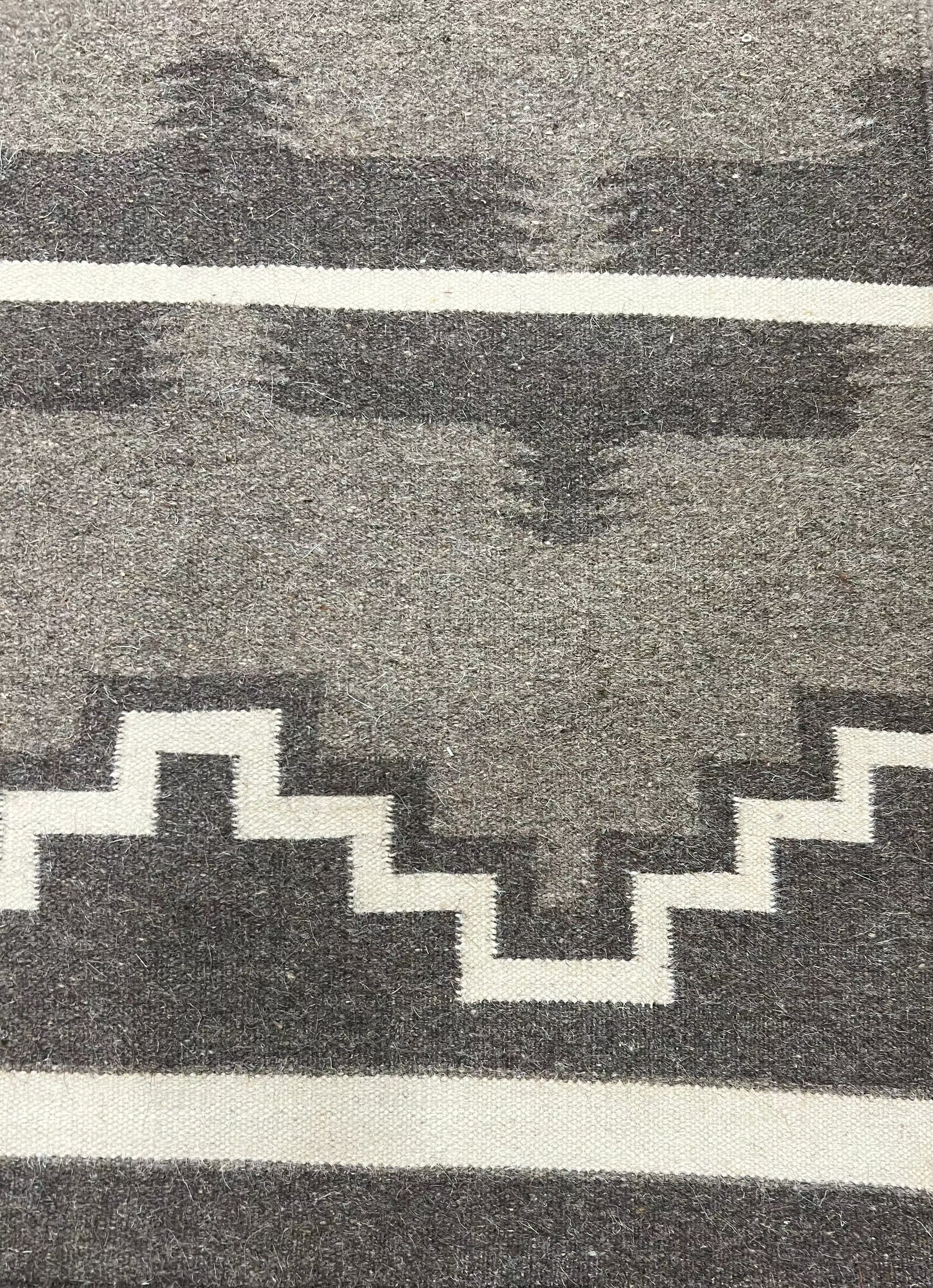 Geometric Grey Tribal Berber Wool Rug