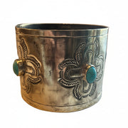 Silver Wine Holder/Vase with Turquoise