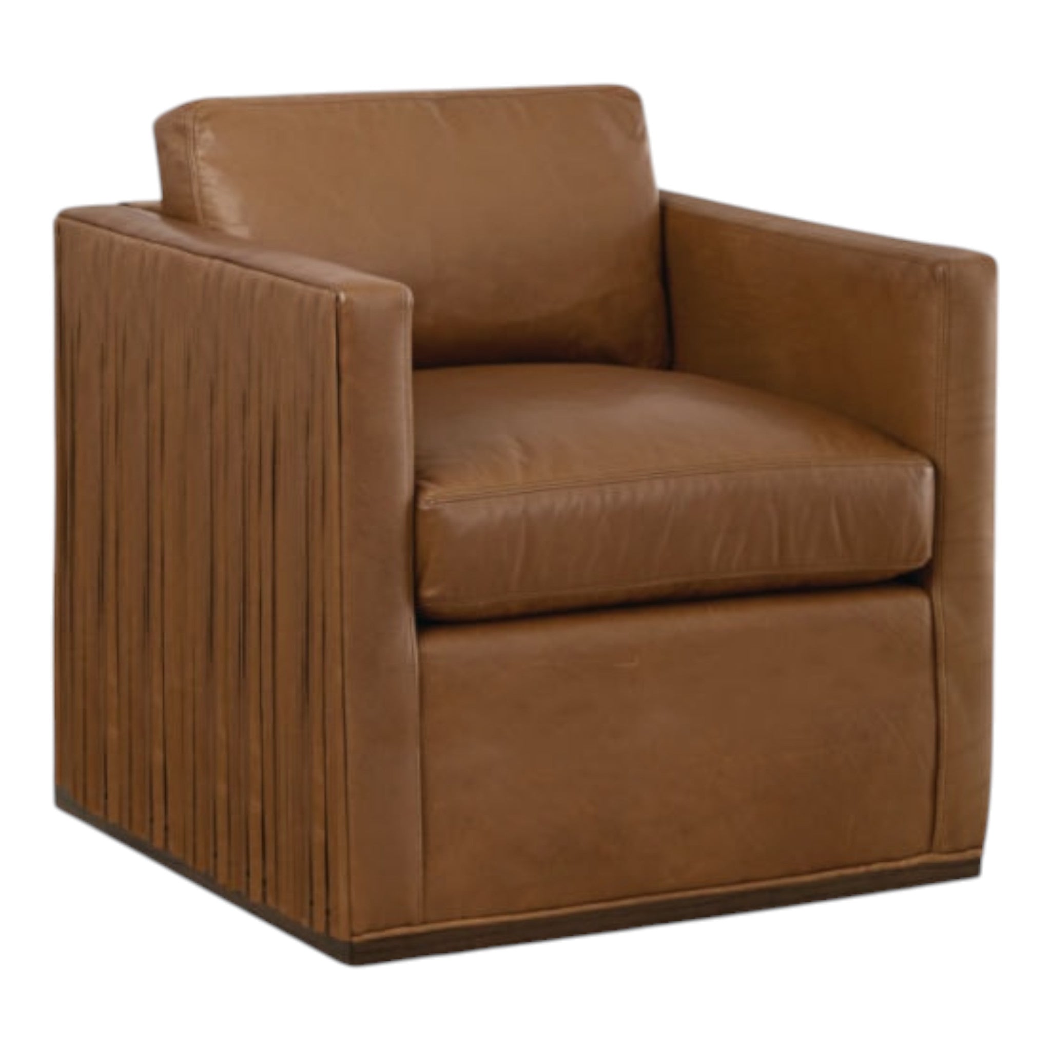 Leather Fringe Swivel Leather Chair