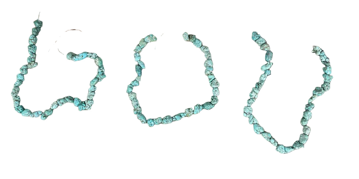 Turquoise Blue Howlite Nugget Strand